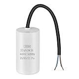 OFFCUP CBB60 Condensatore di Avviamento 20μF, 450VAC Condensatore Motore Elettrico, 50/60Hz Universale con Bandiere e Vite di Fissaggio per Pompe, Compressori, Lavatrici, Macchine ad Aria