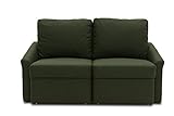 DOMO Collection Relax - Divano 2 posti, divano letto per gli ospiti con struttura a molle, funzione letto indicata anche per un uso quotidiano, 168 x 96 x 86 cm, verde