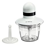 Bosch Tritatutto MMR08A1, 400W, Lame Acciaio Inox, Ciotola 800 ml Lavabile in Lavastoviglie, Contenitore Adatto al Microonde, Semplice da Usare, Bianco