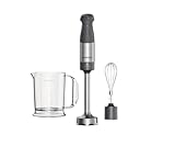 Kenwood Triblade XL+ HBM60.002GY, Frullatore a Immersione con Sistema TriBlade, Minipimer a Velocità Regolabile e Funzione Turbo, Inclusi Frusta & Misurino, 1000W, Bianco
