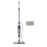 Shark SteamSpot tecnologia Steam Blaster per pavimenti duri, scopa a vapore, senza sostanze chimiche, serbatoio rimovibile, 2 panni cattura sporco Dirt Grip lavabili in lavatrice, bianco/rame, S2001EU