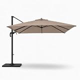 Ombrellone 3x4 M Giardino Braccio Retrattile Per Esterni Piscina Gazebo Terrazze Bar Hotel In Acciaio Inossidabile Braccio Rotabile 360° Telo 180 g/m2 Impermeabile Resistente Ai Raggi UV Tortora