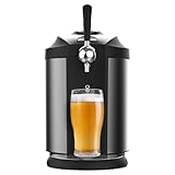 Cecotec BeerFlow 5000 - Dispenser per birra da 60 W, gamma di temperatura controllata da 3 a 6 °C, compatibile con fusti universali pressurizzati, 5 l, indicatore temperatura LED, maniglia per il