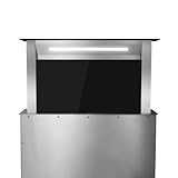 Cappa aspirante 60 cm | Cappa Downdraft | acciaio inossidabile | vetro nero | auto spegnimento | Operazione di tocco | DRAFT600