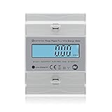 KETOTEK Contatore elettrico trifase AC Amp Volt Potenza Energia Monitor Top Hat Guida DIN Wattmetro bidirezionale Consumo energetico Ingresso Uscita kWh 3x230V/400V 10(100) A 50/60Hz DTS331
