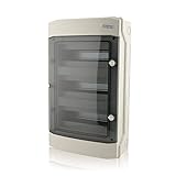 Intratec Centralino da Parete 3 Fila IP65 – Quadro Elettrico per 36 Moduli DIN – Cassetta di Sottodistribuzione Stagna per Esterni Garage Cantina Giardino – 400VAC 1500VDC, 319 x 508 x 144 mm