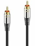 Sonero® Premium 3,00m cavo Cinch, 1x spina Cinch a 1x spina Cinch, adatto per amplificatore, subwoofer, beamer, ricevitore AV, nero