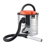 Aspiracenere con Funzione Soffiante - Potenza 1200W e Capacità 20L - Include Tubo da 1m e Copertura del Filtro - Realizzato in Acciaio Inox - Pulizia di Camini e Pellet - Bikain