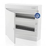 Intratec Centralino da Incasso Esterno 2 Fila – IP40 Quadro Elettrico per 36 Moduli con Porta Transparente per Facile Installazione in Casa e in Ambienti Professionali – 361 x 396 x 112 mm