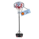 HUDORA Canestro da basket All Stars 205 - Canestro da basket con supporto regolabile per bambini e ragazzi - Canestro mobile da esterno per giardino - Canestro con supporto e ruote