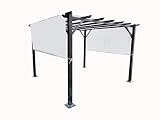Gazebo Pergola Cubo 3x3 struttura in alluminio colore antracite e copertura bianca