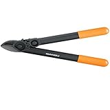 Fiskars Troncarami a Incudine per Legno Secco e Duro, Sistema a Cremagliera PowerGear II, Lame in Acciaio Temprato con Rivestimento Antiaderente, Lunghezza: 39 cm, Nero/Arancione, L31, 1000581