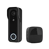 Trust Campanello Videocitofono senza Fili WiFi 2.4GHz con Chime, Video 3MP 2K HD, Audio Bidirezionale, Visione Notturna, Telecamera per Campanello con Ricevitore con 30 Campane, Impermeabile, Nero
