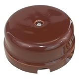 OASHISU Scatola di Derivazione in Porcellana per Impianti a 4 fori per entrata/uscita del cavo. Copri cavi e copri fili in ceramica colore Marrone, Ø 78mm Prof. 35mm