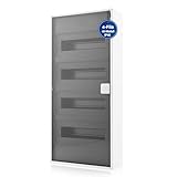 Intratec ALPHA Centralino elettrico da esterno 4 file – Quadro di distribuzione per 48 moduli con sportello trasparente – Contenitore elettrico con DIN per casa e uso professionale – 650 x 310 x 96 mm