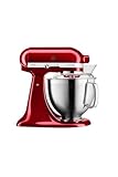 KitchenAid Artisan - Robot da cucina inclinabile - Impastatrice con 2 ciotole e 3 accessori in acciaio inox - 4,8 l - rosso mela
