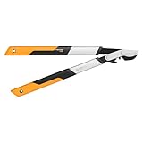 Fiskars Troncarami con Lame Bypass in Acciaio Temprato con Rivestimento Antiaderente, Sistema a Cremagliera PowerGear X, Diametro di Taglio: 3,8 cm, Lunghezza: 57 cm, Nero/Arancione, LX92, 1020186