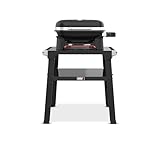 Weber Lumin Compact/Barbecue Elettrico Compatto con Supporto, Fino a 315 °C, con termometro nel Coperchio, Griglie in ghisa Smaltata in Porcellana, Superficie di Cottura 43 × 32 cm, Nero (1501653)