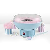 Giles & Posner Macchina per Zucchero Filato - Stile Retrò da Luna Park, Ideale per Bambini e Feste, Uso Domestico, Portatile, Include Bastoncini per Zucchero Filato, Colore Blu