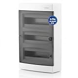 Distributore a vista Intratec a 3 file – Quadro elettrico IP40 per 36 moduli con sportello trasparente, per una facile installazione in ambito domestico e commerciale – 485 x 287 x 112 mm