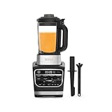 Ninja Foodi Frullatore Soup Maker, 1000W, caraffa in vetro 1,7L, 10 programmi Auto-iQ, per cibo caldo e freddo, elemento riscaldante incorporato, programma di pulizia e spazzola, nero, HB150EU
