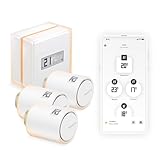 Netatmo Smart Thermostat Pack + 3 teste termostatiche connesse e intelligenti, Wifi, controllo remoto tramite App, compatibile con il riscaldamento individuale, NBU-NTH-NAV-EU