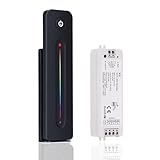 JOYLIT RGB Controllore di Strisce LED con Telecomando RF, Regolatore Dimmer a Montato a Parete per RGB LED Strip Regolazione Luminosità e Variazione Temperatura del Colore (3CH X 4A)