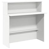 vidaXL Scrivania per Reception Bianca 100x50x103,5 cm in Legno Massello