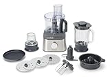 Kenwood Multipro Compact Plus FDM313SS Robot da cucina, Bilancia Digitale Integrata, Ciotola 1.2L, Tritatutto e Frullatore in Vetro, 3 Dischi in acciaio, sbattitore doppia frusta, Spremiagrumi