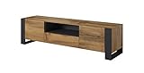 BIM Furniture - Mobile basso per TV Nunki, 180 cm, in legno con gambe antracite