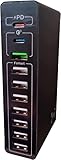 Stazione di Ricarica USB C 65W, USB Charging Station 10 Porte, 1 USB C PD + 1 USB C QC3.0 + 1 USB A QC3.0 + 7 USB Smart 2.4A