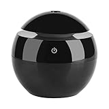 Diffusore di Oli Essenziali all'Aroma, Umidificatore a Nebbia Fredda da 130ml ad Ultrasuoni con Luce Notturna a LED per Ufficio, Camera da Letto, Soggiorno, Studio, Yoga, Spa (Nero)