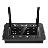 1Mii Trasmettitore Bluetooth 5.3 per TV, Ricevitore Adattatore Audio HiFi aptX Bassa Latenza 3,5mm AUX/Ottico, Dual Link per 2 Cuffie BT, Soundbar, Impianto Stereo Lungo Raggio