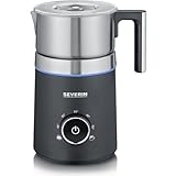 SEVERIN Montalatte Elettrico a Induzione, 700 ml, 500W, 3 programmi, Temperatura Regolabile, Funzione Cioccolata Calda, Anello Led, Contenitore Inox Lavabile, 18,5 x 15,8 x 27,5 cm, Nero - SM 3586