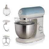 Ariete Impastatrice Vintage 1588, Planetaria per Pane, Pizza, Dolci e Pasticceria, Gancio, Frusta a Cuore e Frusta a Filo Inclusi, Capacità 5.5 Litri, 7 Velocità + Pulse, 1200W, Celeste