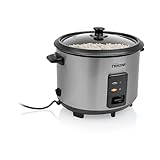 Tristar Cuociriso, Capacità 1,8 L, Struttura in Acciaio Inox con Coperchio in Vetro, Pentola Interna Antiaderente, Spegnimento Automatico e Funzione Mantenimento in Caldo, 700 W, RK-6148