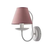 Light&More Applique 1 luce shabby bianco paralume rosa