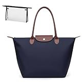 Nhgkju Borsa a tracolla da donna e trousse per cosmetici, 44 x 30 x 18 cm, pieghevole, grande capacità, con borsa per il trucco in PVC trasparente, borsa per la scuola, per tutti i giorni, i viaggi