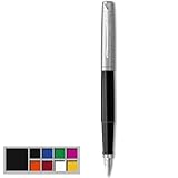 Parker Jotter Originals penna stilografica | finitura classica color nero | pennino medio | inchiostro blu e nero