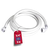 ELECTROHOGAR Tubo Carico Lavatrice e Lavastoviglie | Da 1,5M a 6M | Tubo Flessibile Universale per Ingresso Acqua | Filettatura Standard Compatibile con Tutte le Marche: Electrolux, Bosch, LG...(3M)