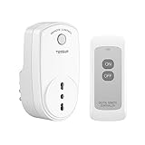 TESSAN Presa Telecomandata con Telecomando, Presa di Corrente Radiocomandata con portata di 25 metri, PreProgrammato Wireless Interruttore Spine Italiana 10A Adatto Interno
