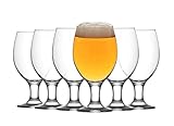 Unishop - Set di 6 calici da birra, bicchieri da birra in vetro da 40 cl, adatti per lavastoviglie