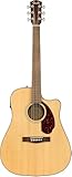 Fender CD-140SCE Chitarra Elettroacustica Dreadnought, Naturale, Custodia Rigida Inclusa, Manico Confortevole, Suono Ricco, Include Lezioni Virtuali Gratuite