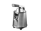 Bestron Spremiagrumi elettrico, spremiagrumi con funzione di arresto e filtro polpa in acciaio inox, con 2 coni, capacità 450 ml, leva soft pressa per un facile utilizzo, colore: argento