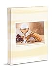 Album Fotografico Prima Comunione 23X30 Cm 60 Pagine Bianche in Cartoncino Spesso e Resistente Intervallate da Pergamino, Beige