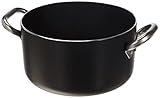 Pentole Agnelli, ALSA104SS24, Casseruola Alta in Alluminio con 2 Maniglie in Acciaio, Alluminio Antiaderente interno/esterno 3mm, Diametro 24 cm