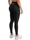 YEOREO Leggings da donna per sport invisibili Scrunch Butt da palestra, leggings a vita alta da yoga, leggings Booty Workout, leggings Booty Lifting, leggings da palestra per il sedere push up, Nero