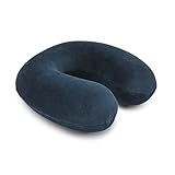 Amazon Basics Semicircolare Cuscino per il collo, in memory foam, 1 unità ,confezione da 1, Blu navy