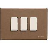 BTicino 503/3/BR Placca Magic 3 posti, Bronzo - BTICINO 503/3/BR