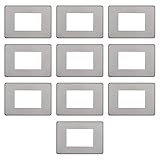CONFEZIONE DA 10 PLACCHE SLIM IN TECNOPOLIMERO, COMPATIBILE CON BTICINO AXOLUTE AIR, 3 MODULI/POSTI, COLORE ARGENTO, SOTTILE, ALTA QUALITA', DESIGN ELEGANTE E MODERNO, PER INTERRUTTORI/PRESE